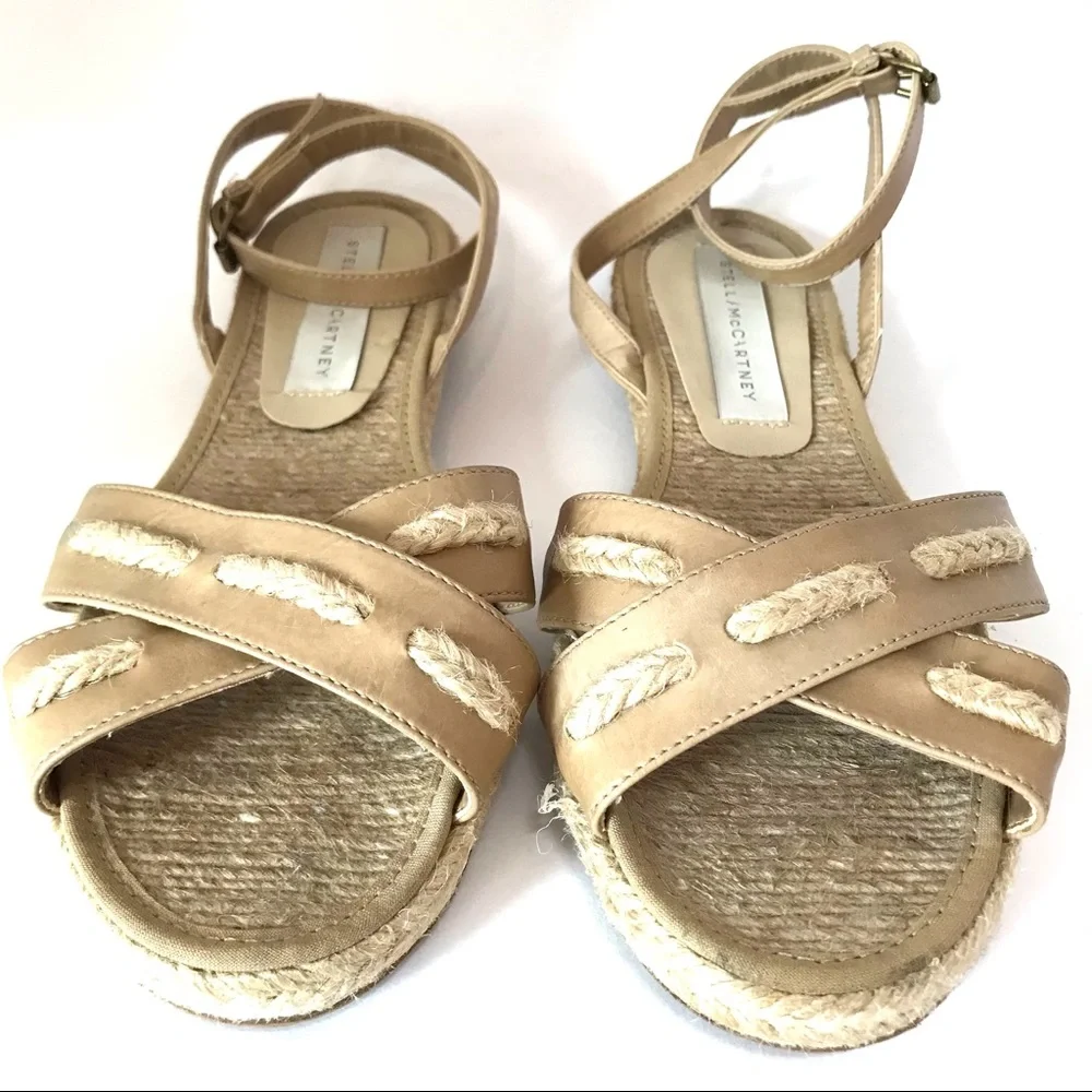 Stella McCartney Vegan Tan Ankle Wrap Espadrilles (7)